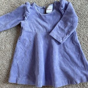 Hanna Andersson lavender velour ribbed dress 6-12 month
